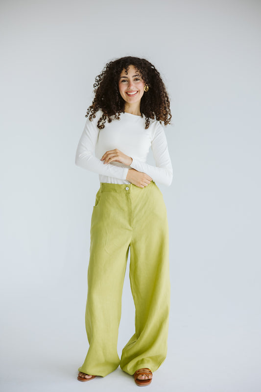 All You Need Linen Pants - Lime