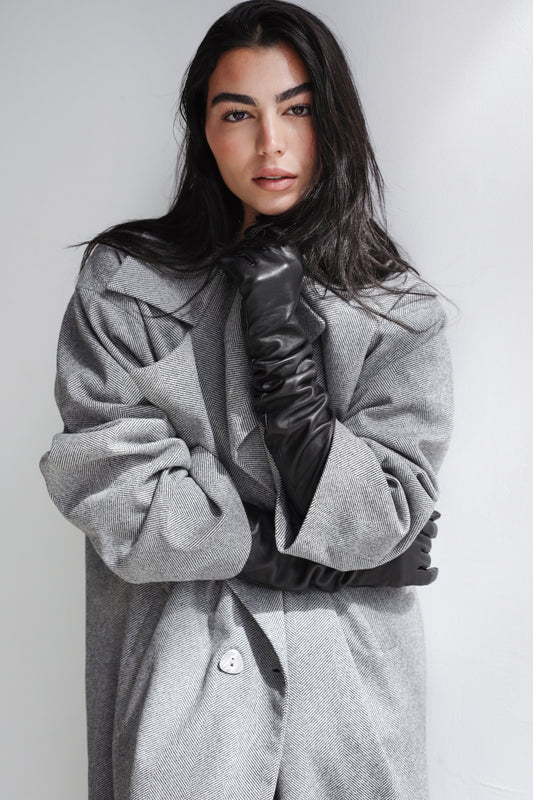 Long Time Coat - Light Grey Stripes