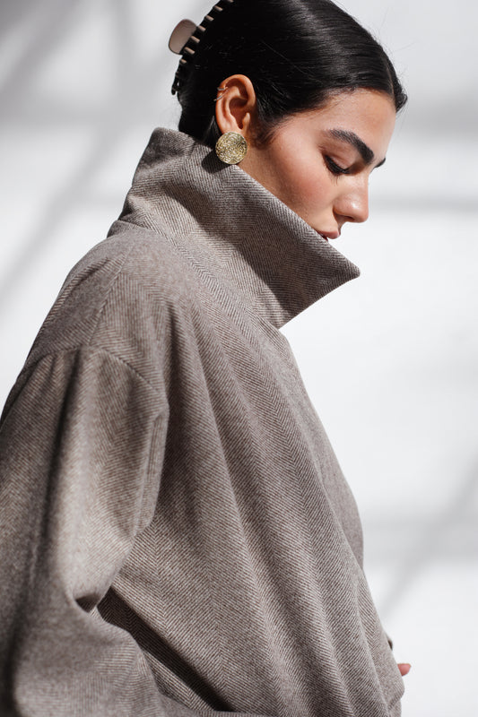 Long Time Coat - Brown Stripes