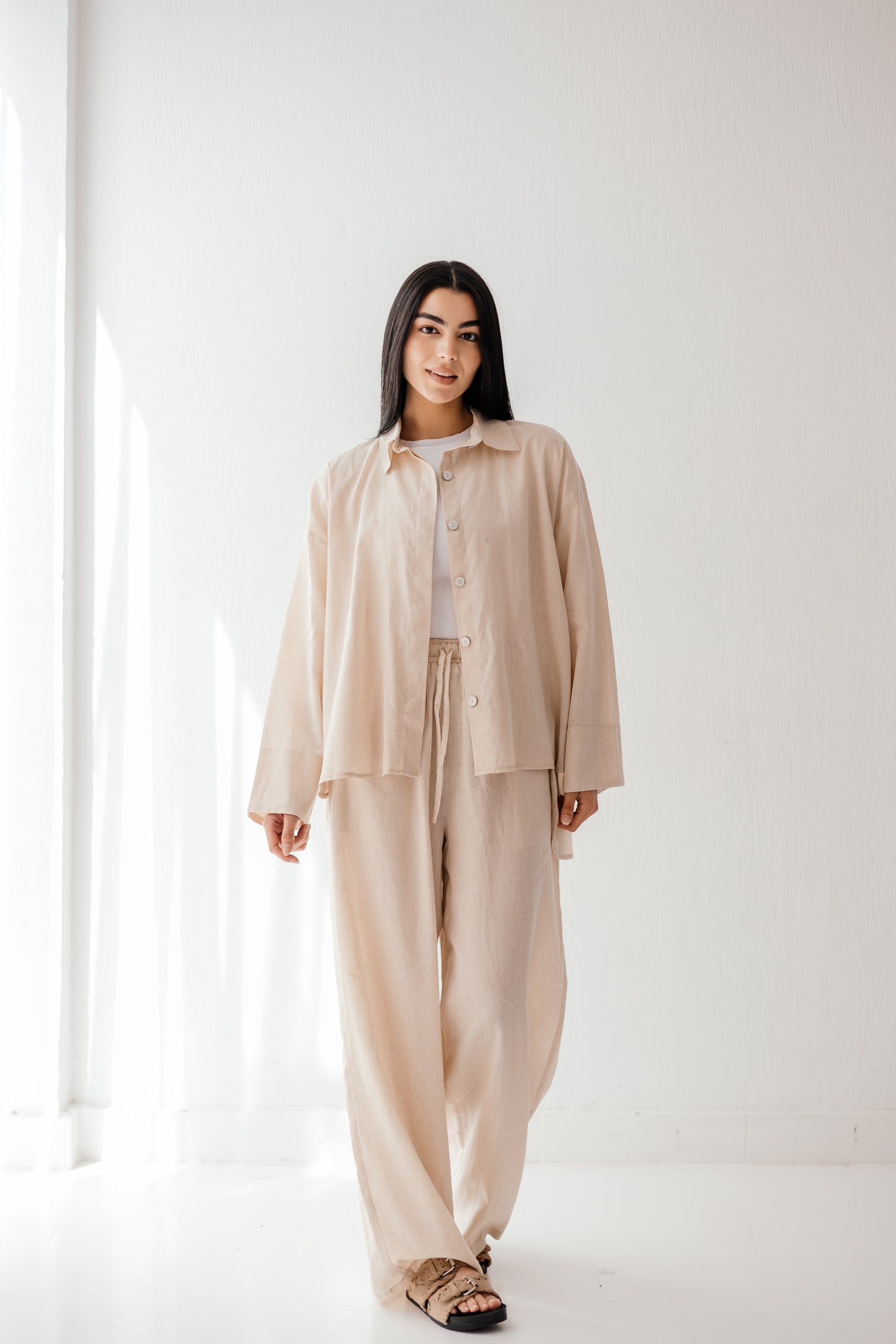 Linen Shirt in Beige