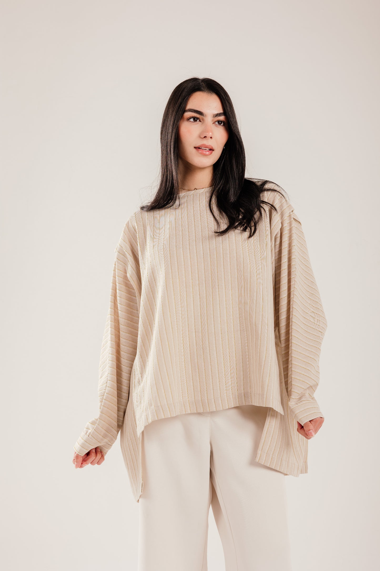 Sun Glow Linen Top in Silver