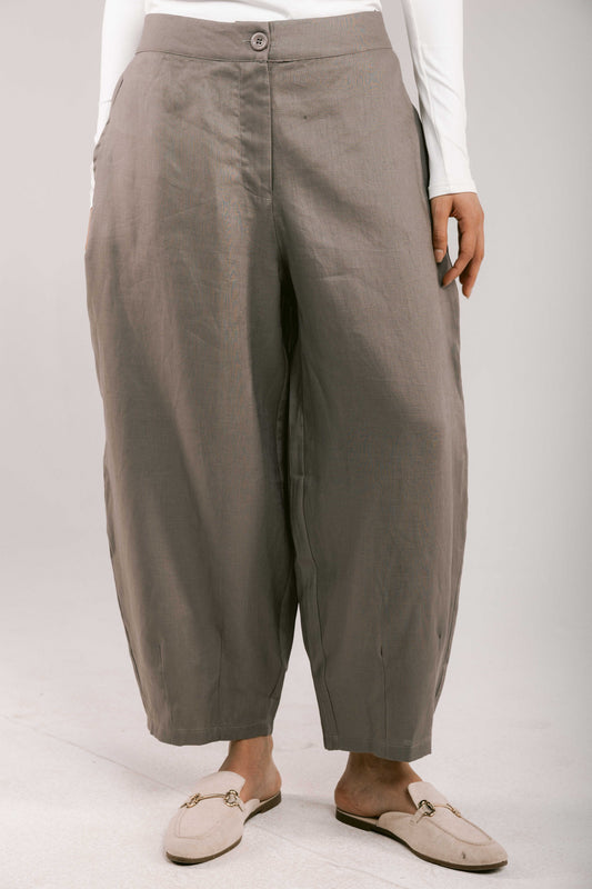 Essential Balloon Linen Pants - Grey