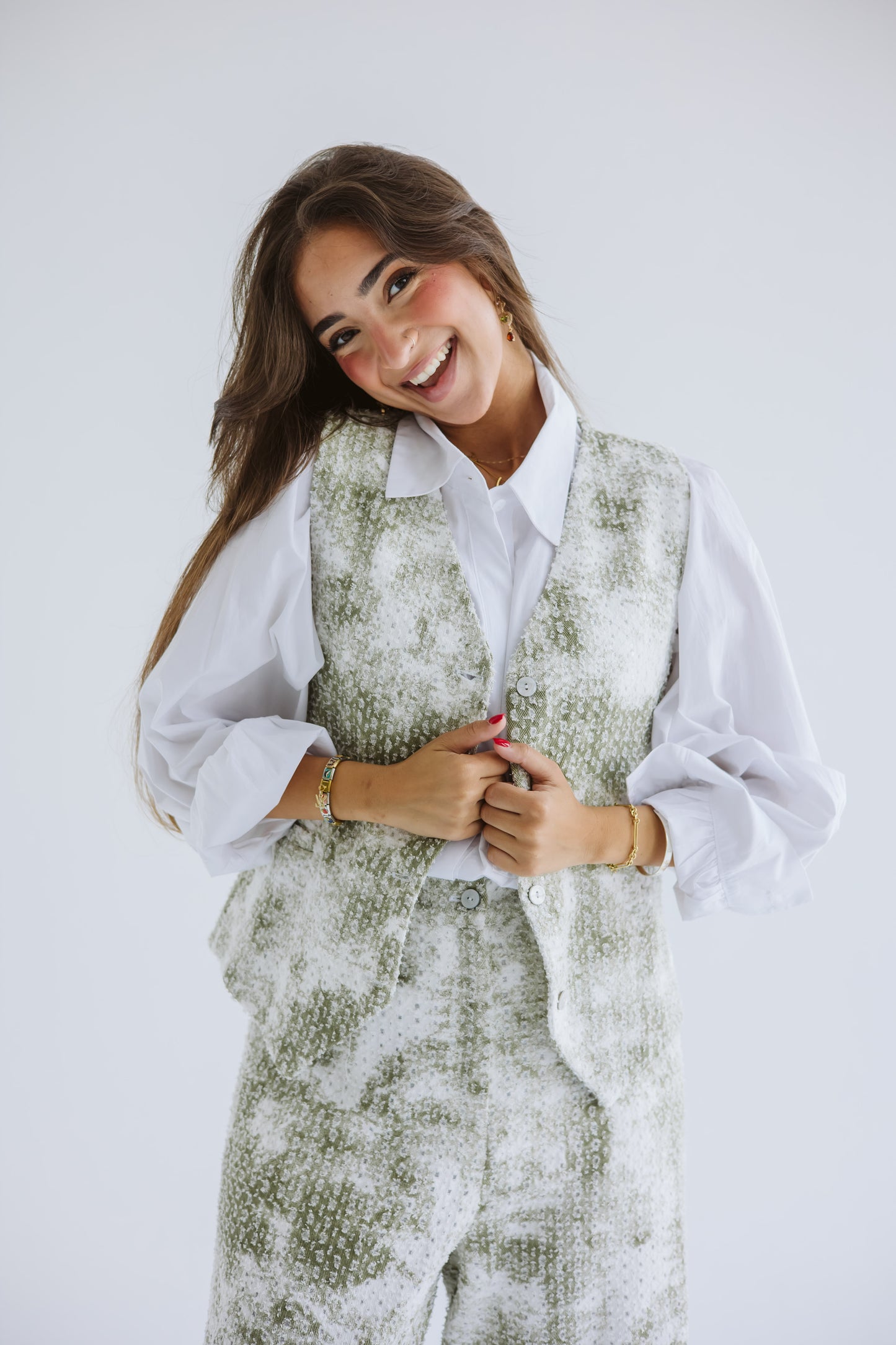 Rising Star Denim Vest in Olive
