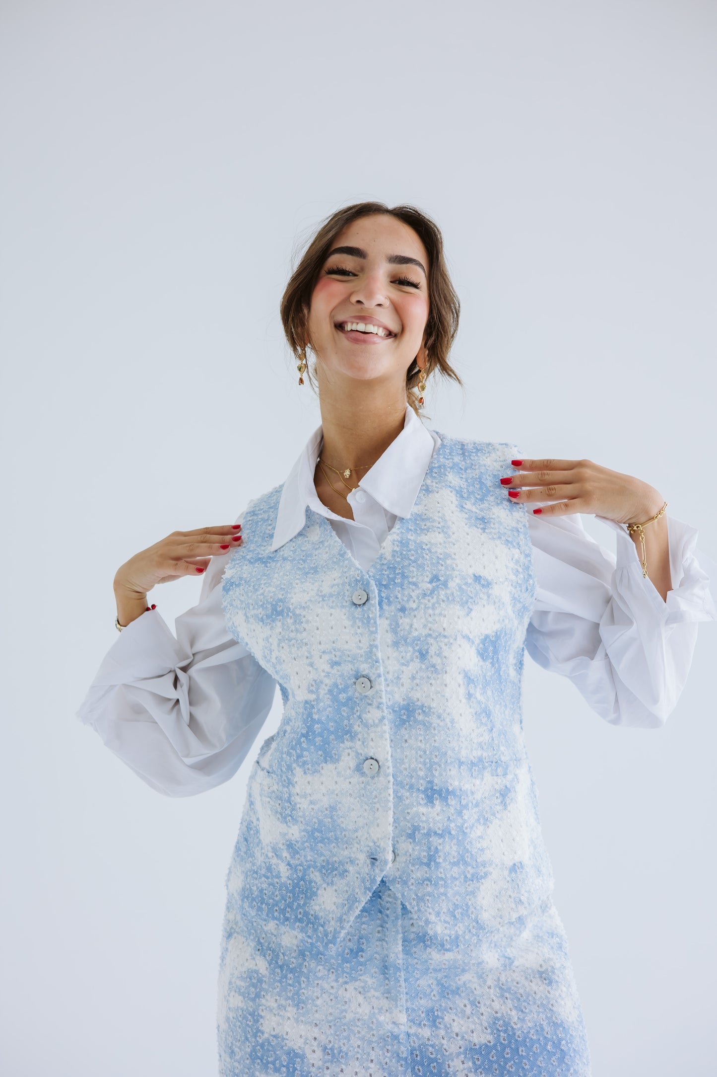 Rising Star Denim Vest in Blue