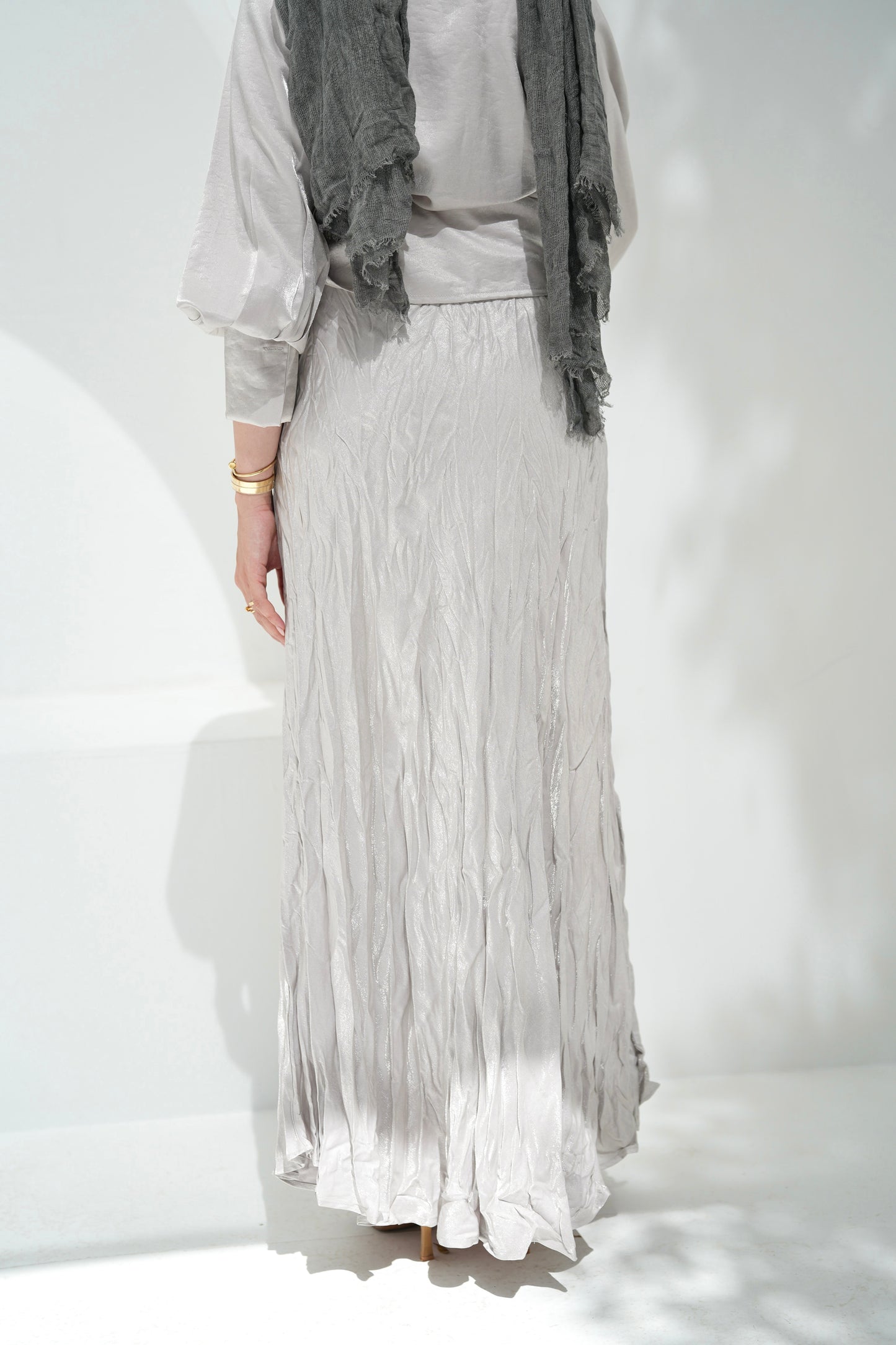 Shimmery Wrap Top - Silver
