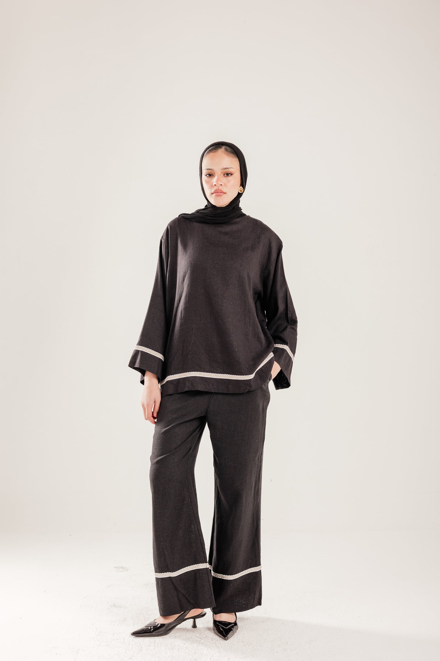 Layal Linen Set - Black
