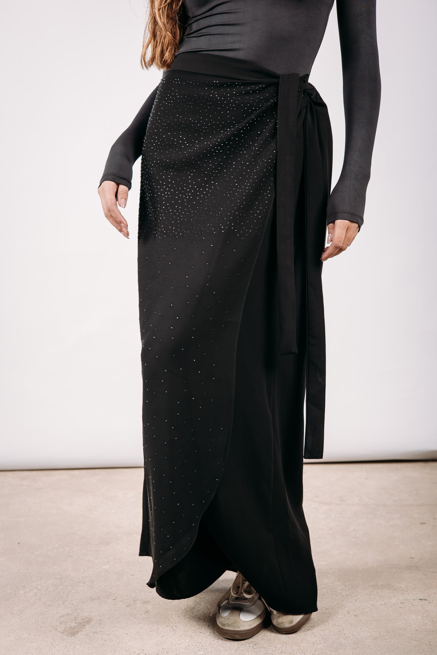 Stardust Wrap Skirt in Black