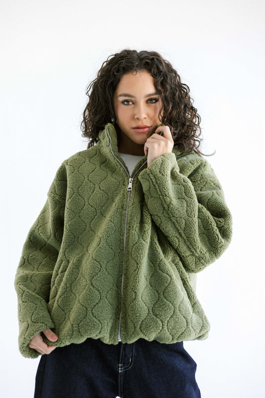 Snug Teddy Jacket - Olive