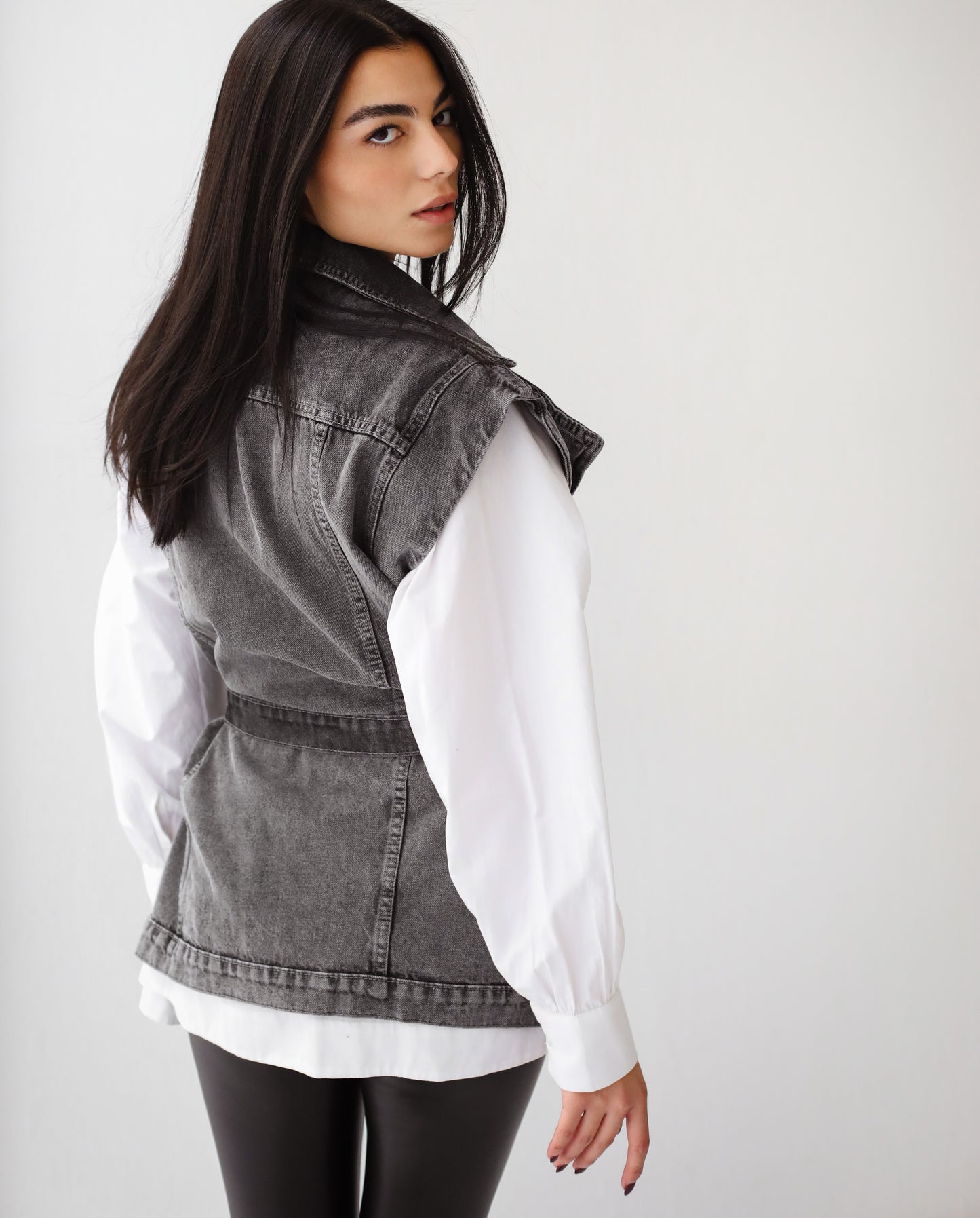 The Denim Vest - Grey
