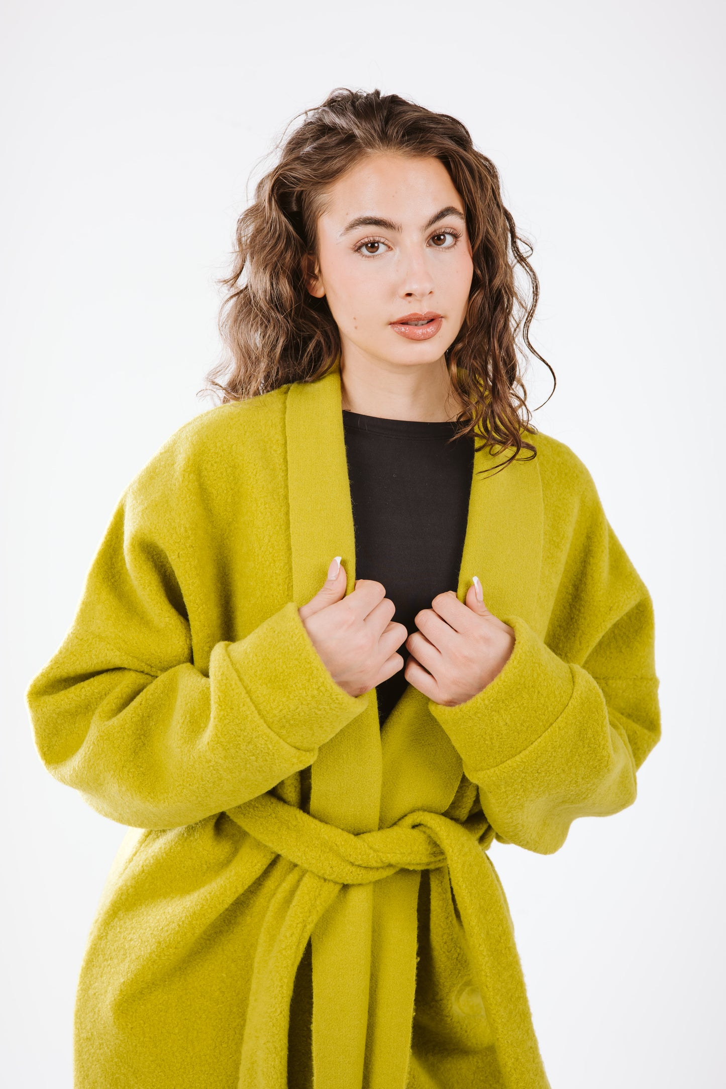 Wrapped in Warmth Fur Coat - Lime