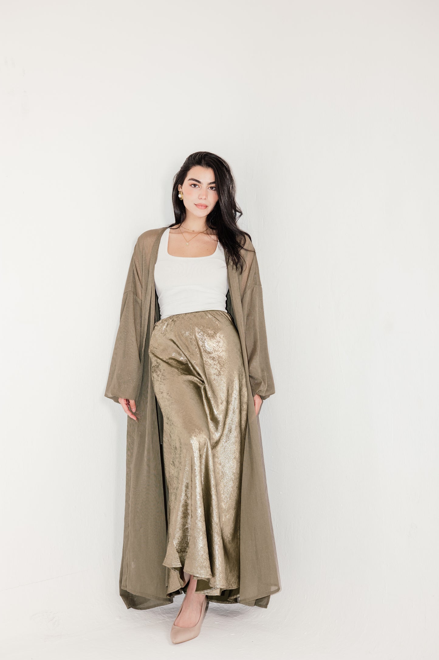 Shimmery Skirt in Olive