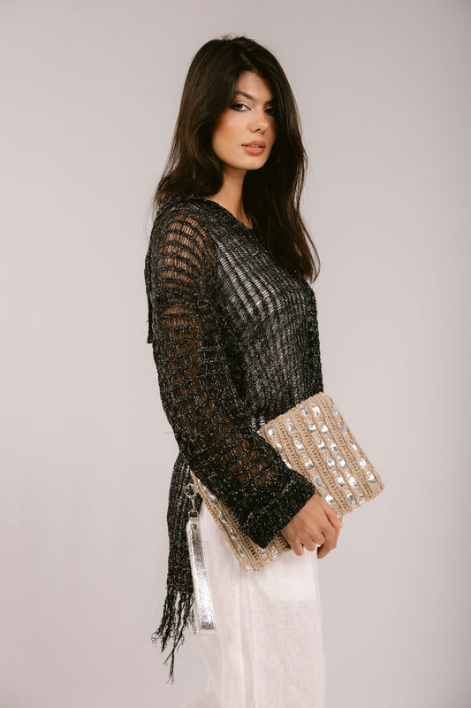 Beach Glow Summer Clutch - Silver