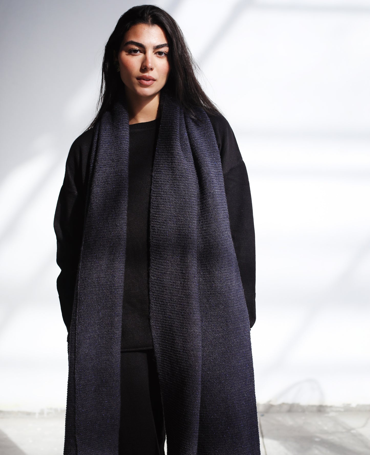 Winter Chill Knit Scarf - Midnight Navy