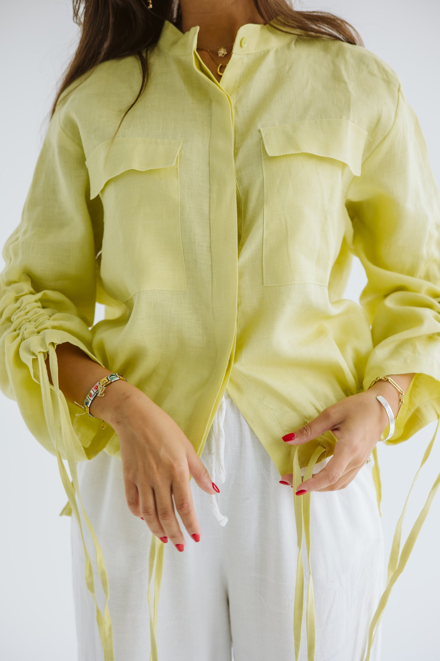 Pretty Fringes Linen Shirt - Butter Yellow