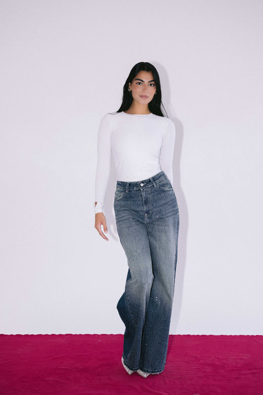 All Eyes On You Denim Pants - Dark Blue