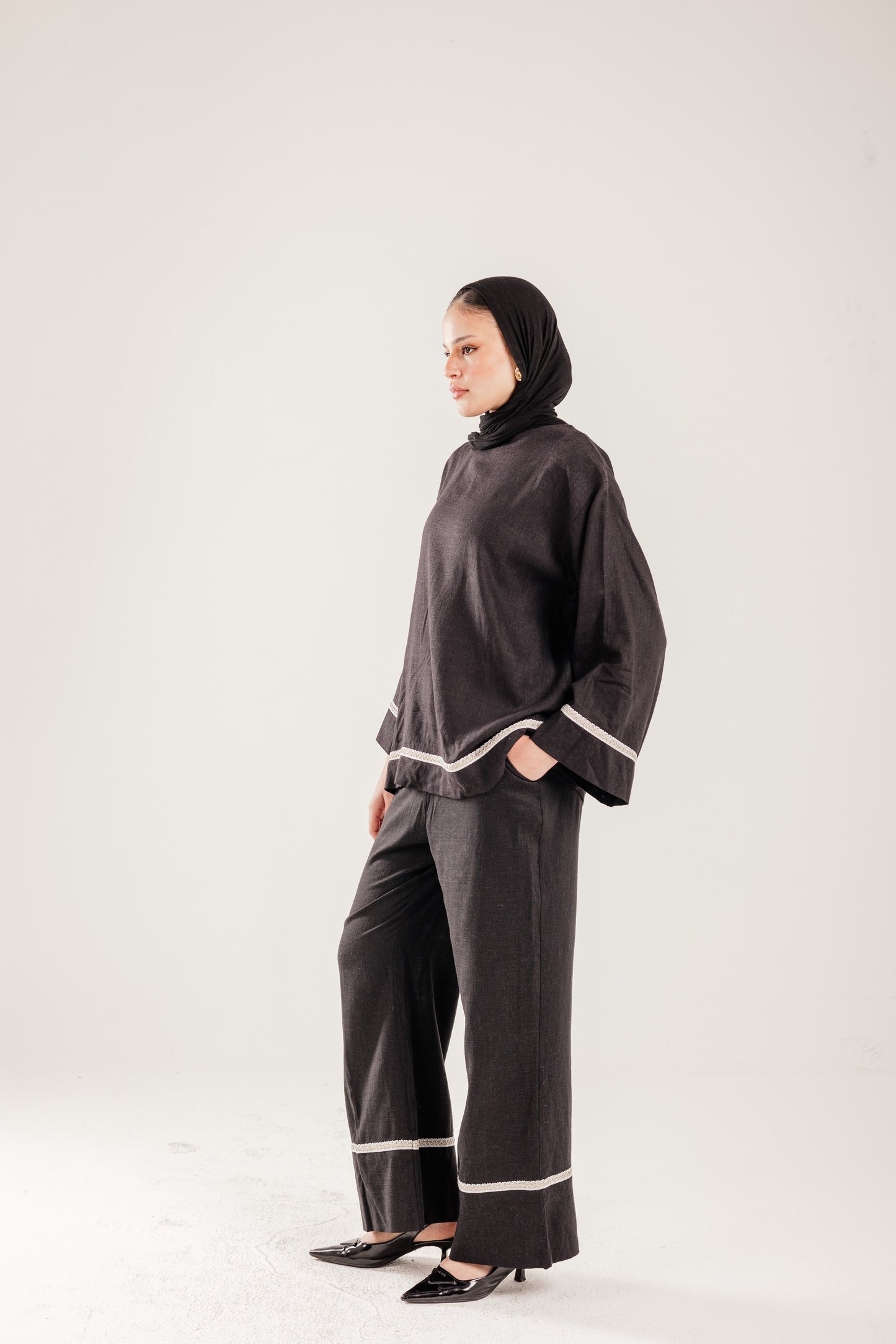 Layal Linen Set - Black