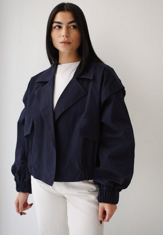 Showstopper Trench Jacket - Navy