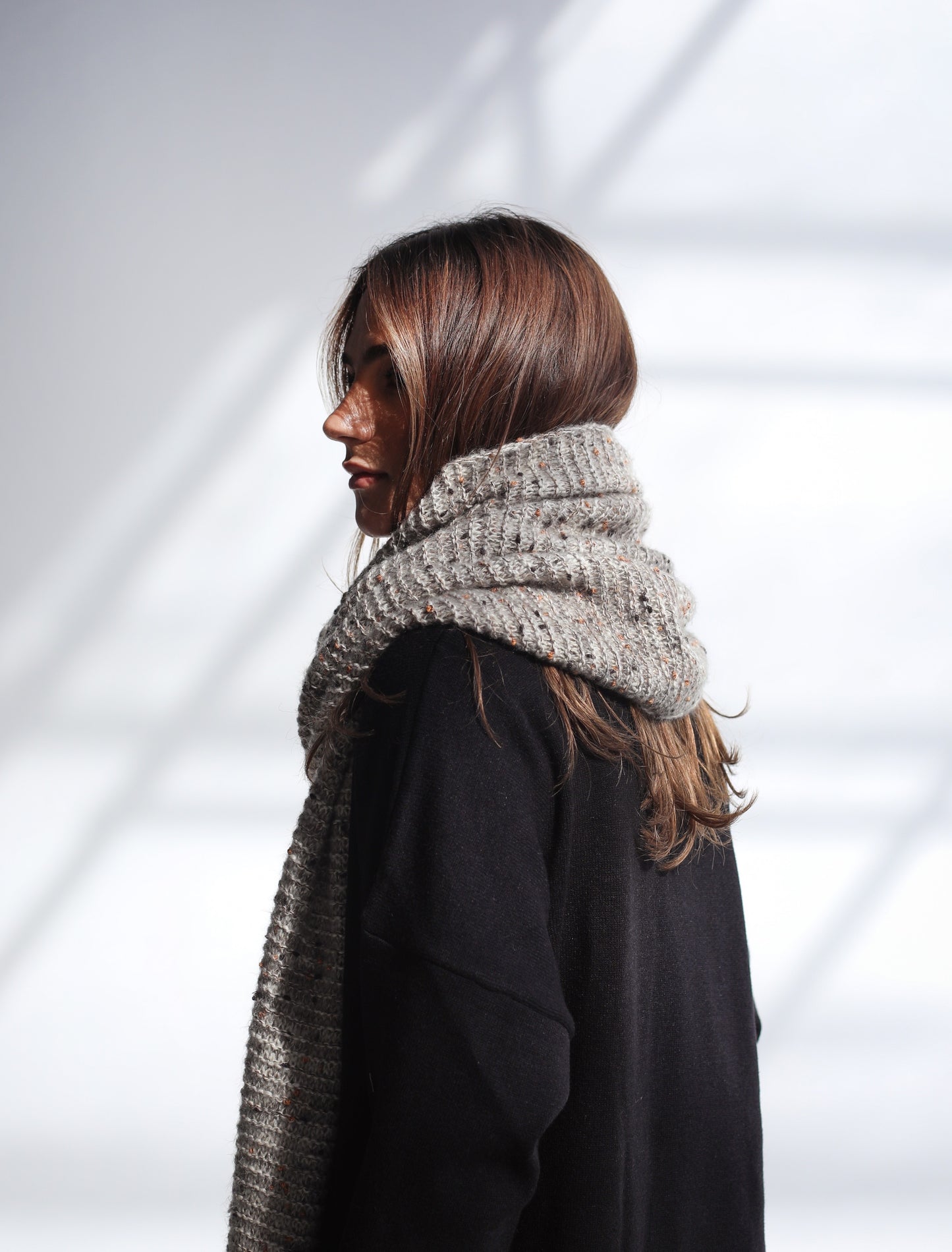 Winter Chill Knit Scarf - Oatmeal Beige