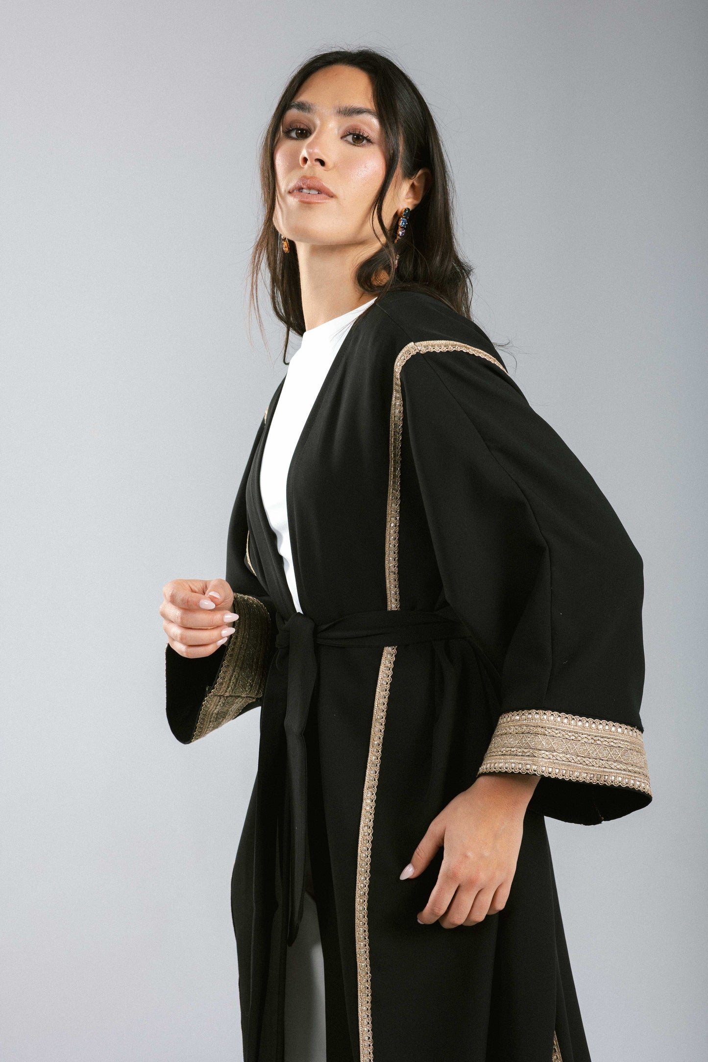 Golden Girl Kaftan in Black