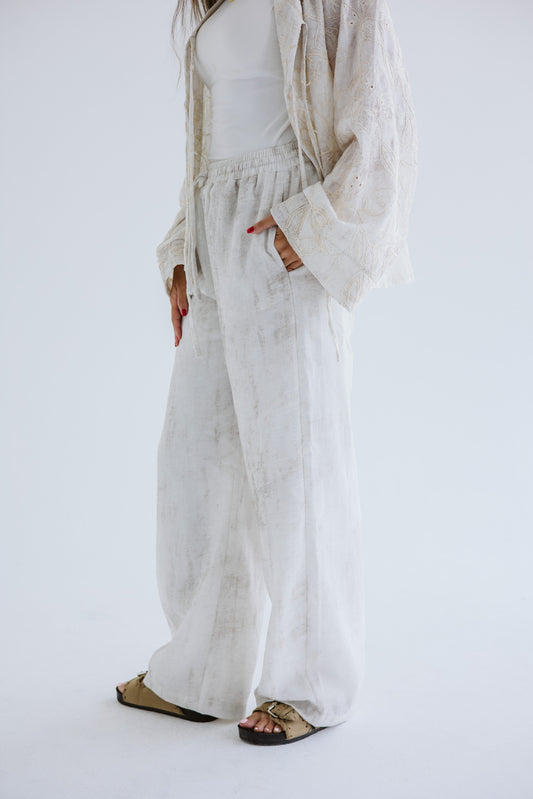 Salty Summer Linen Pants - Off White