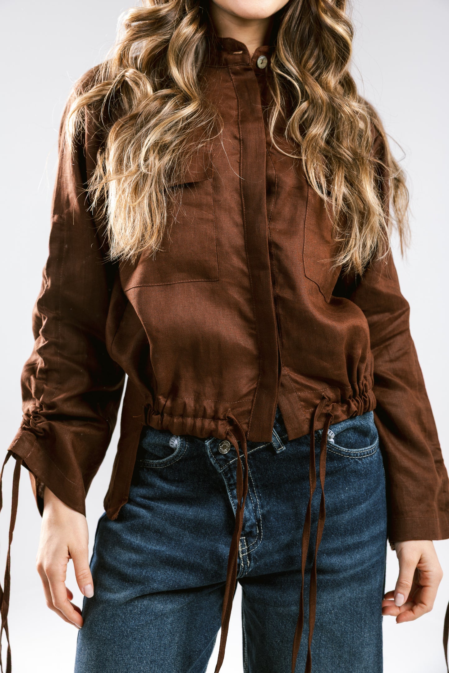 Pretty Fringes Linen Shirt - Brown