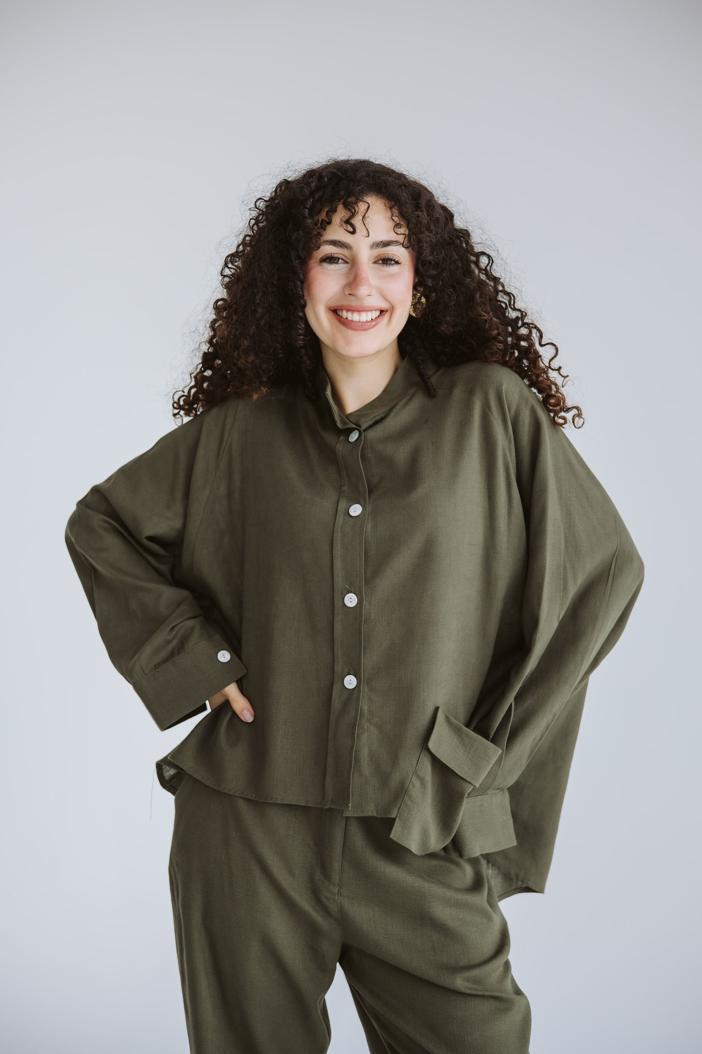 Sunny Day Linen Set - Olive