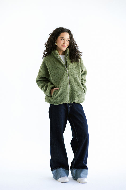 Snug Teddy Jacket - Olive