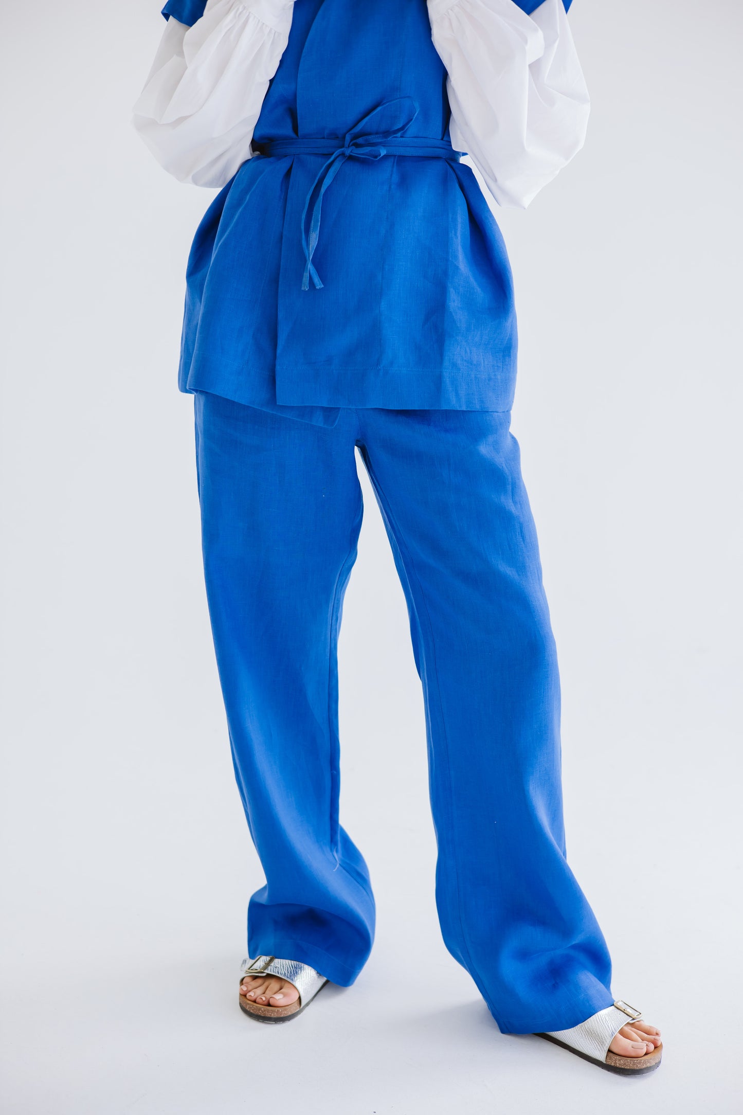 Beach Vibes Linen Pants - Royal Blue