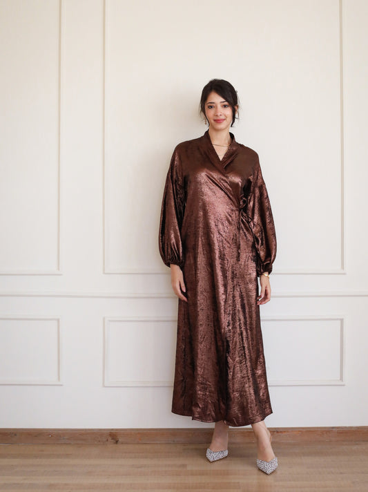 Wrapped in Love Dress - Brown