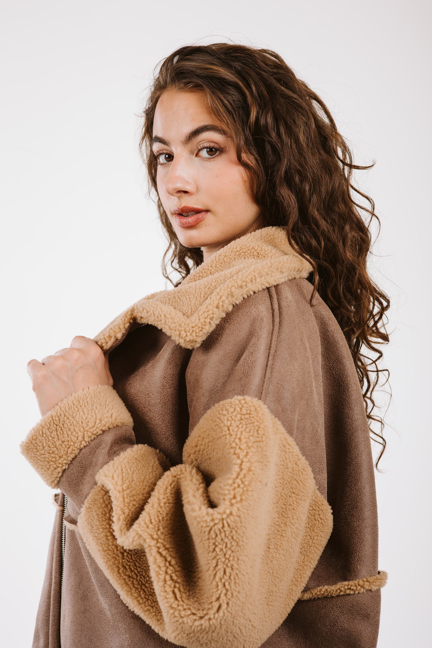 Cozy Reversible Coat - Cafe