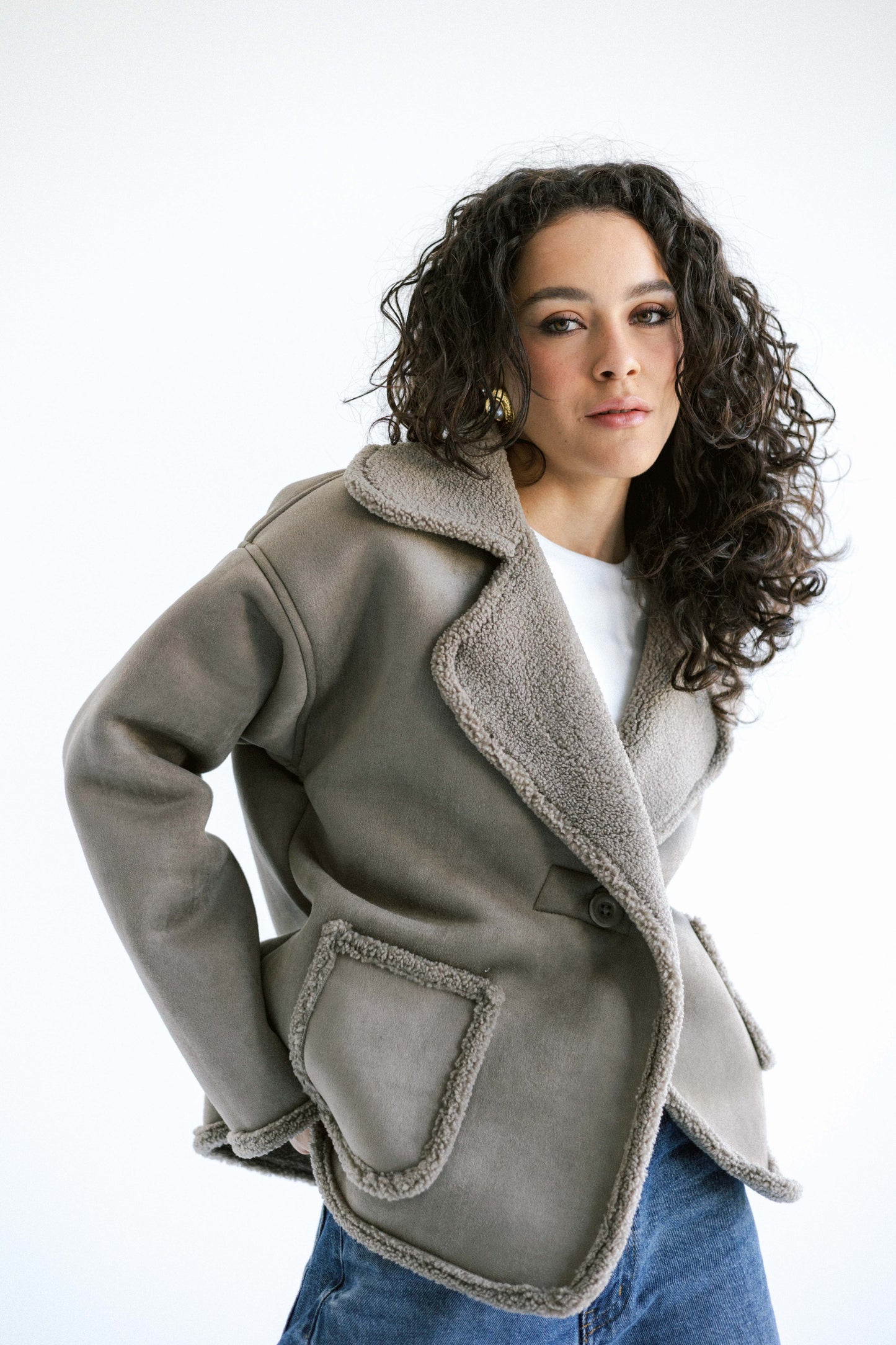 Warmth Shearling Jacket - Taupe