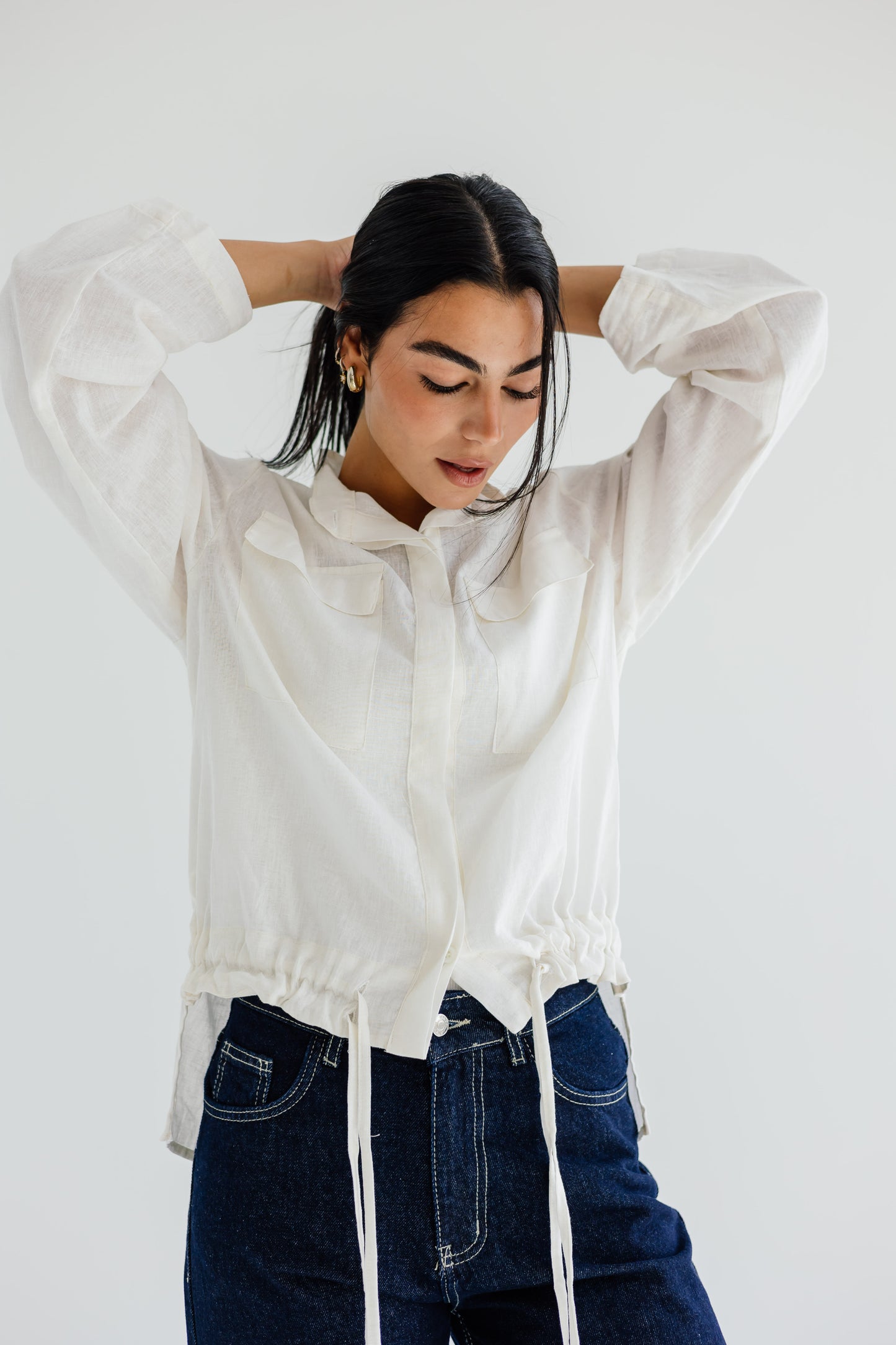 Pretty Fringes Linen Shirt - White