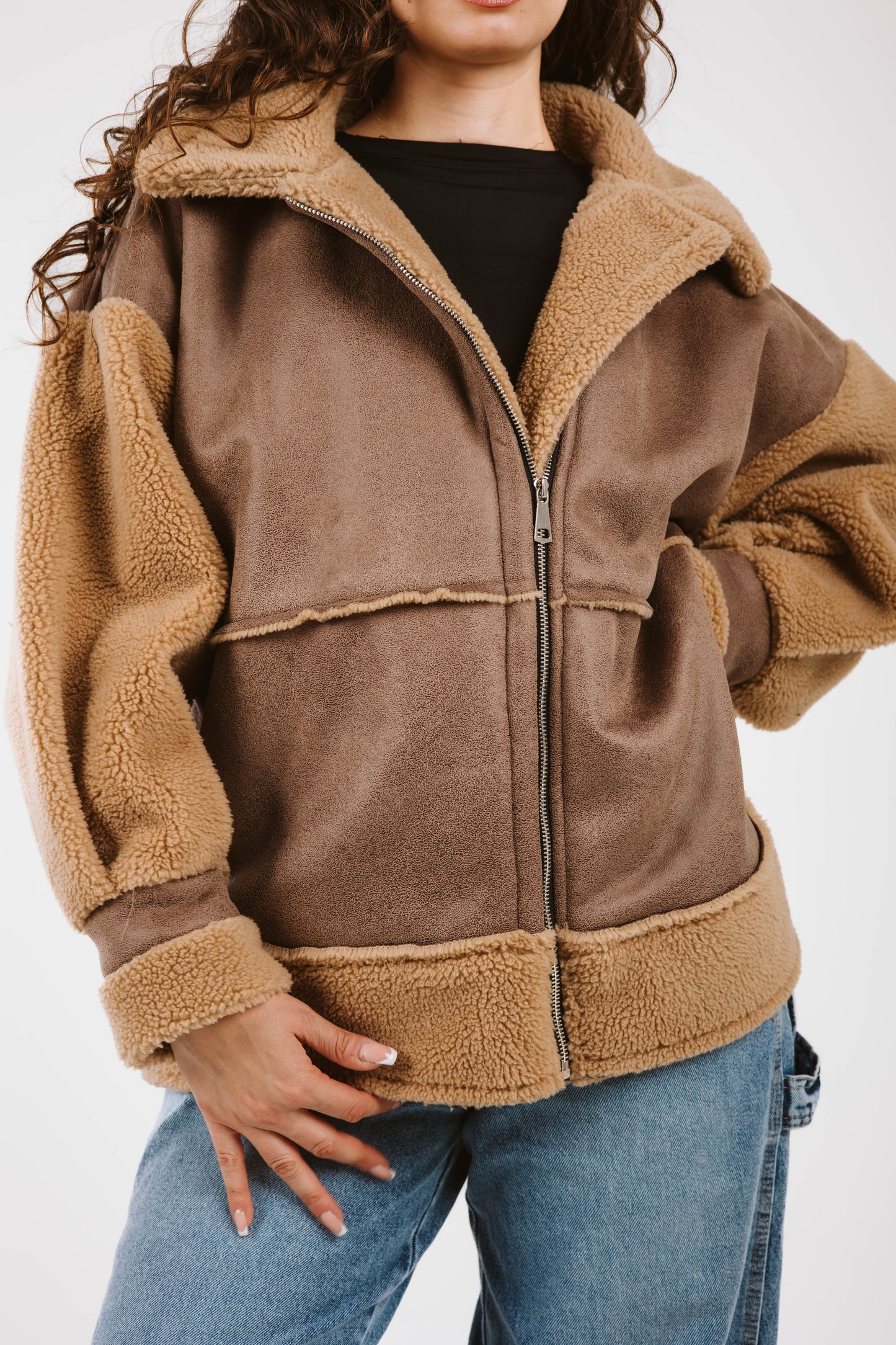 Cozy Reversible Coat - Cafe