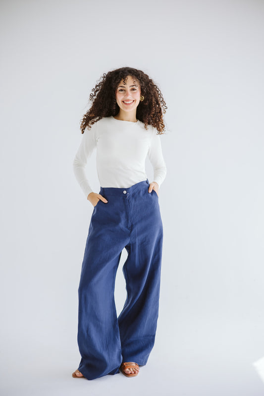 All You Need Linen Pants - Navy