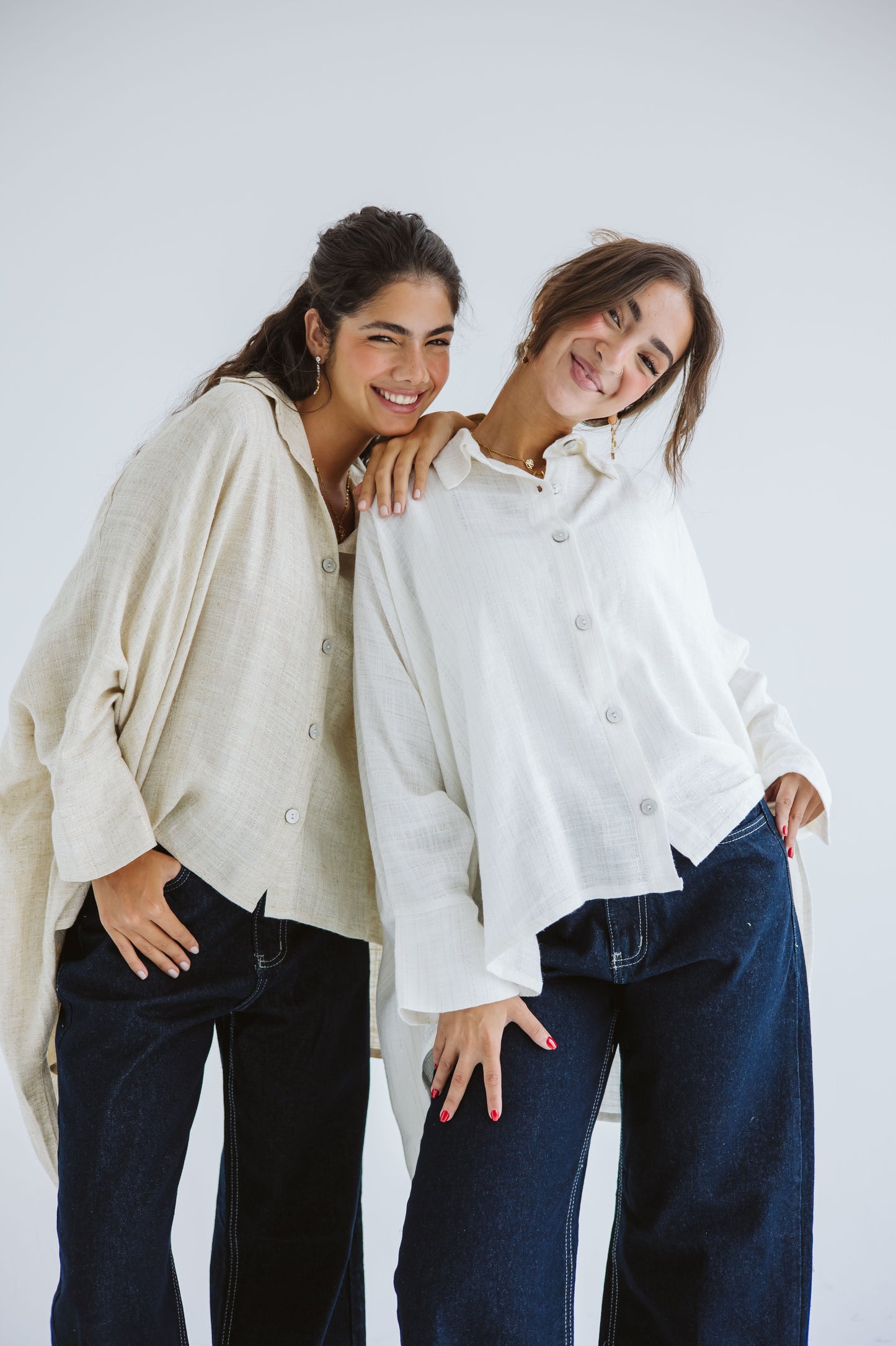 Giving Joy Linen Cape in White