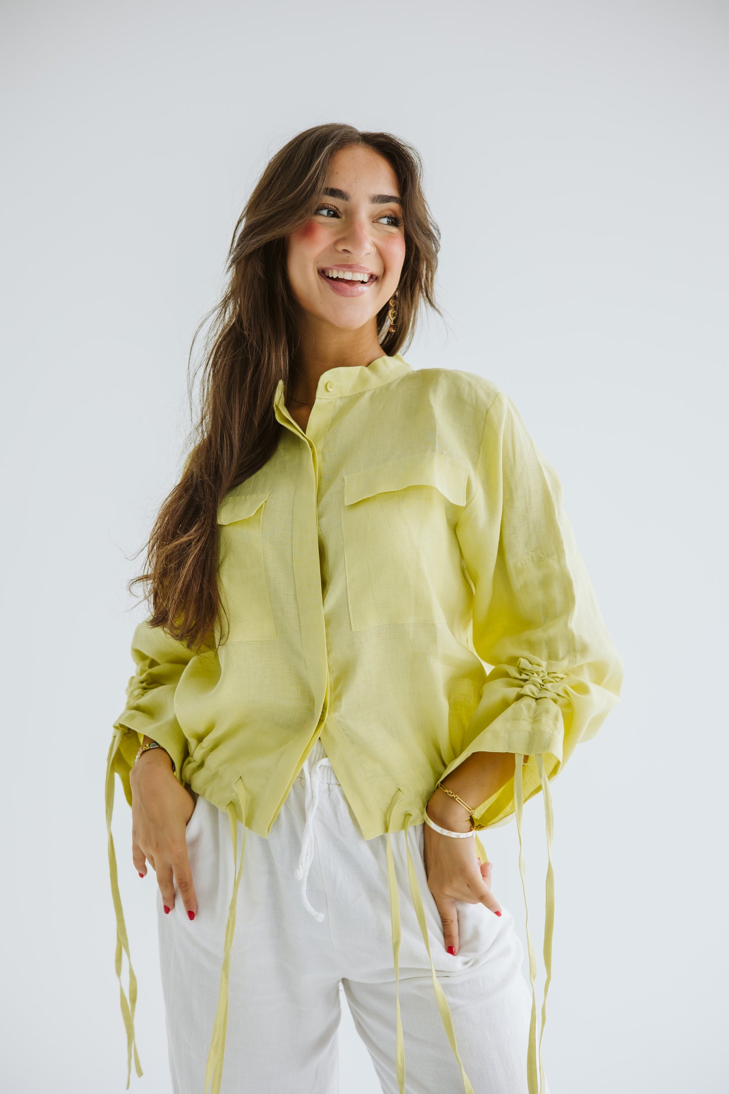 Pretty Fringes Linen Shirt - Butter Yellow