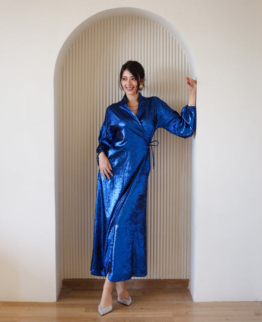 Wrapped in Love Dress - Blue