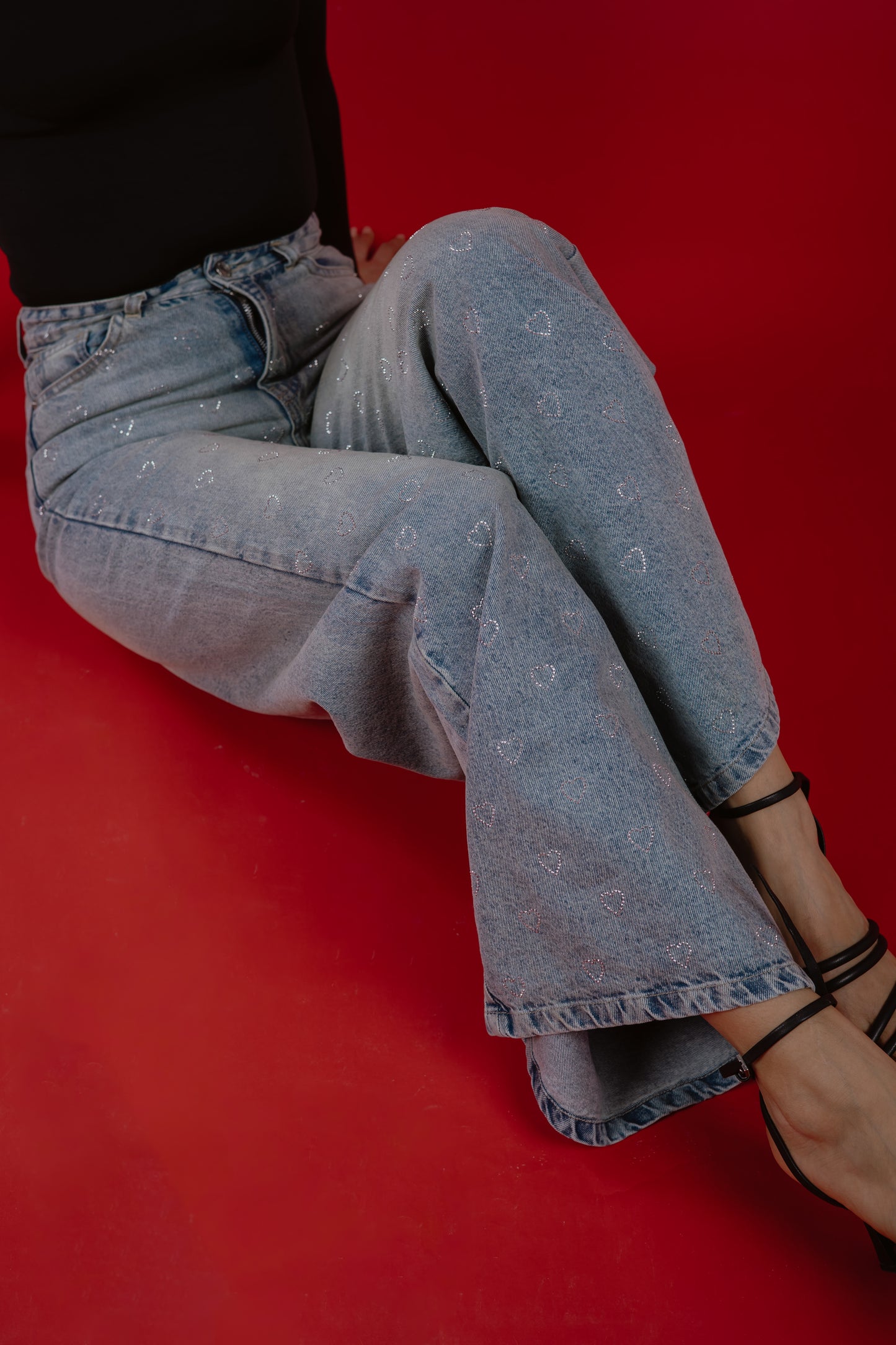 Follow Your Heart Denim Pants in Blue