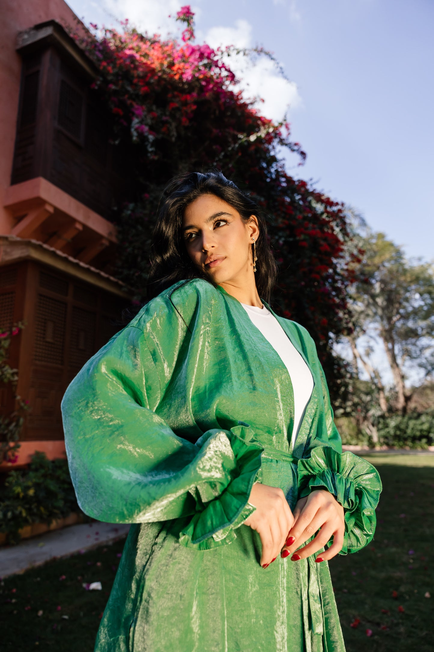 Shimmery kimono in Green