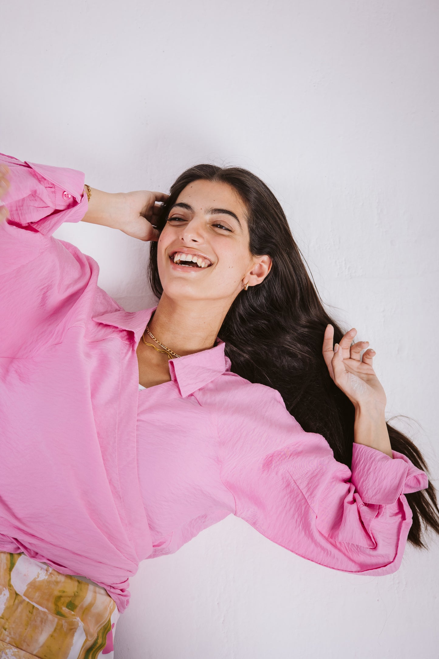 Cropped Wrap Shirt in Pink