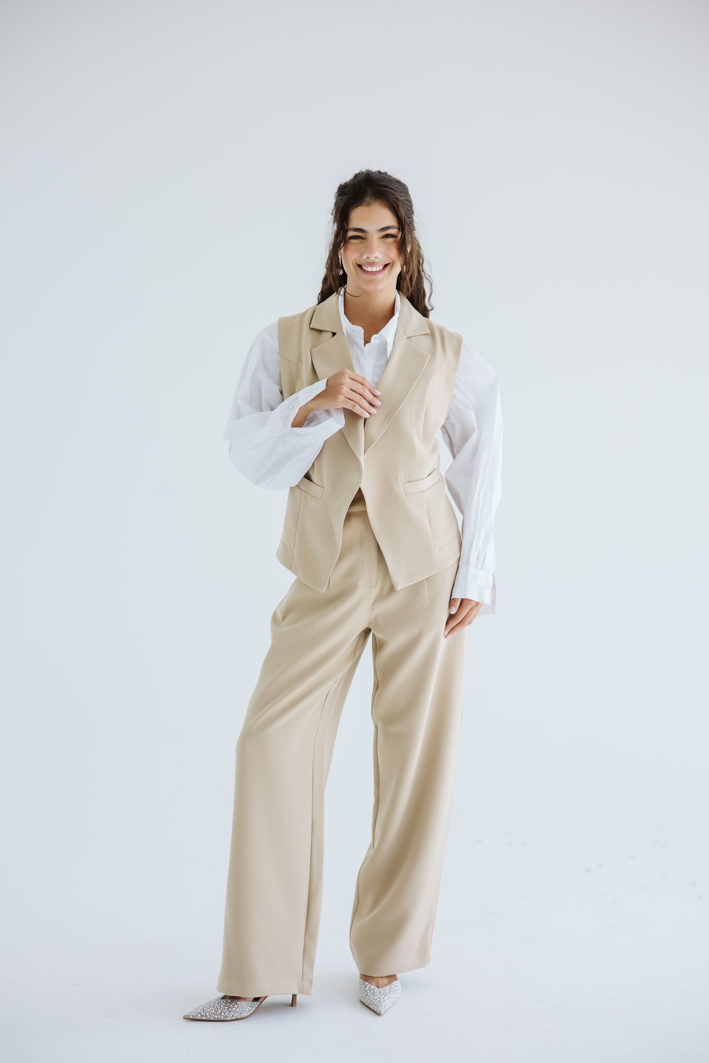 Tailored Waistcoat - Beige