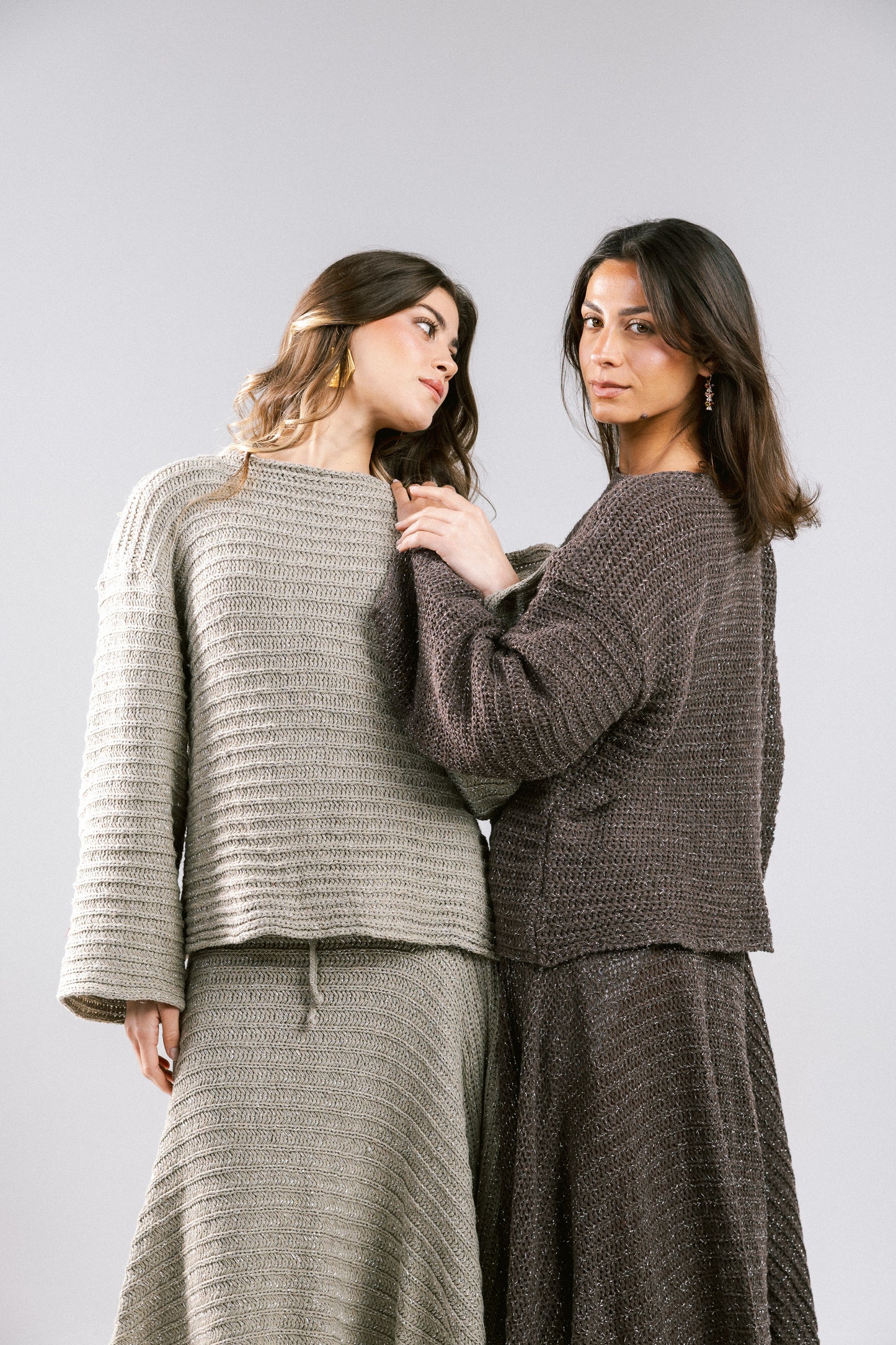 Shore Nights Crochet Skirt - Taupe