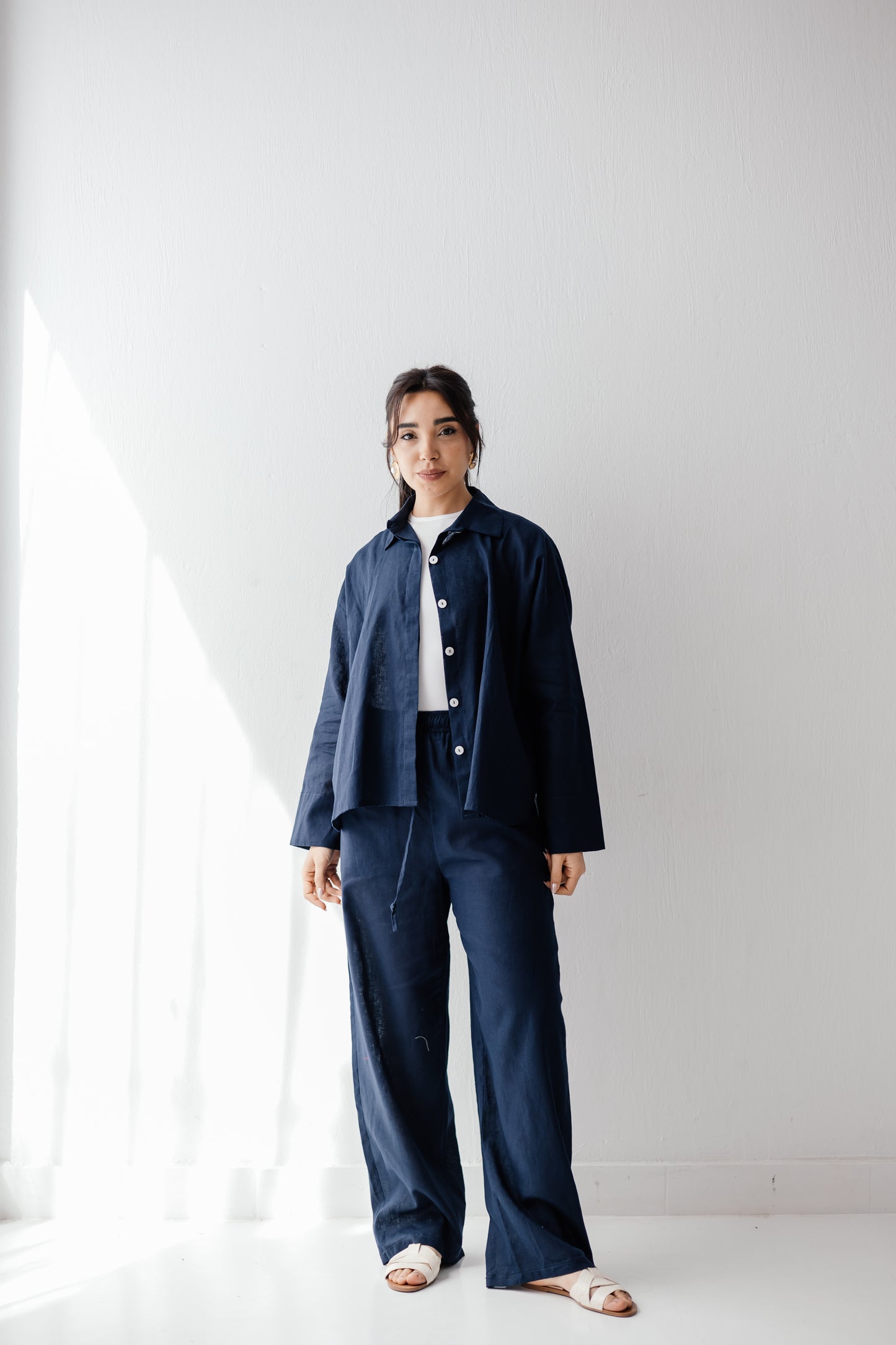 Linen Pants in Navy