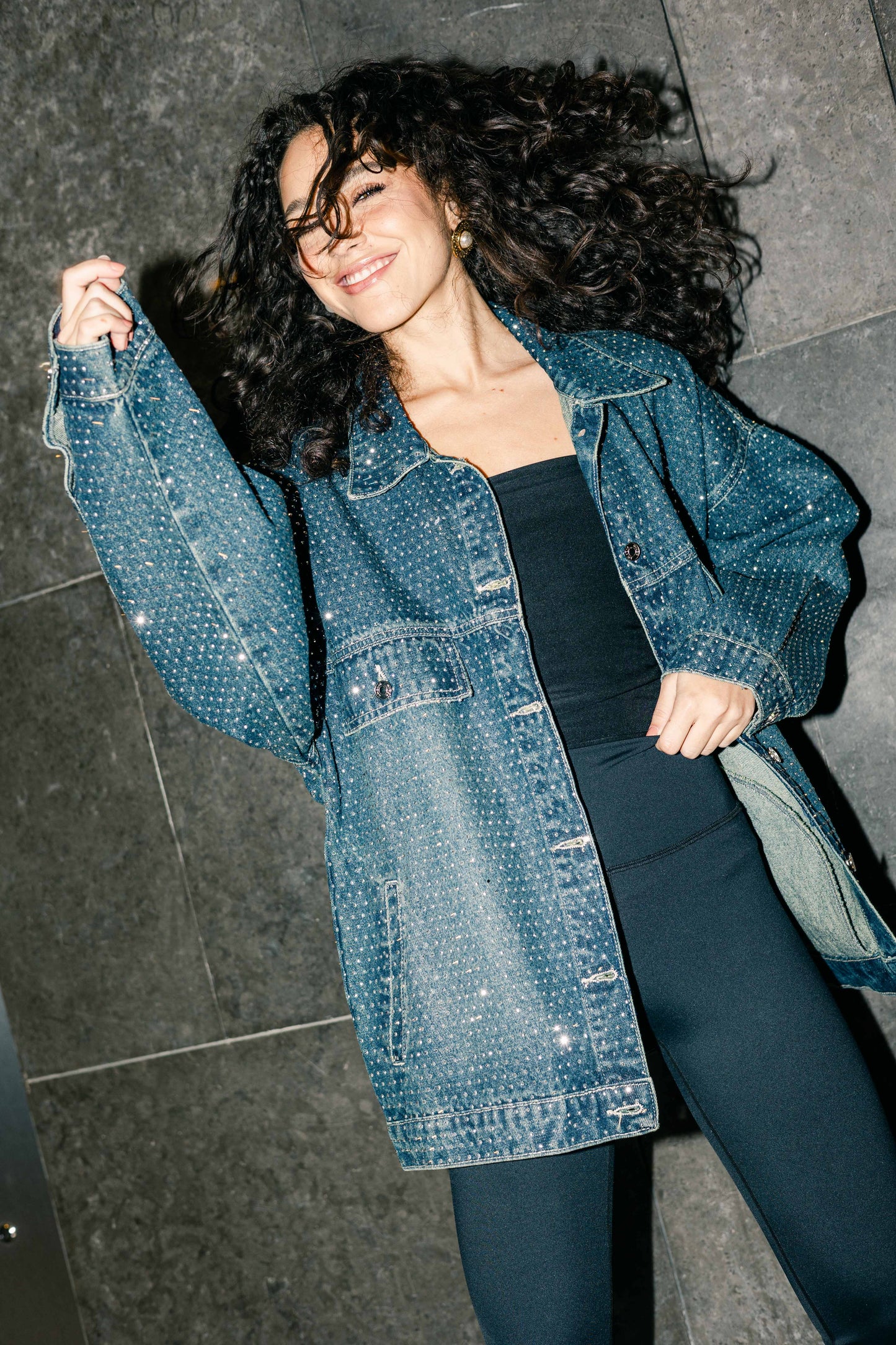 You’re A Gem Denim Jacket in Dark Blue