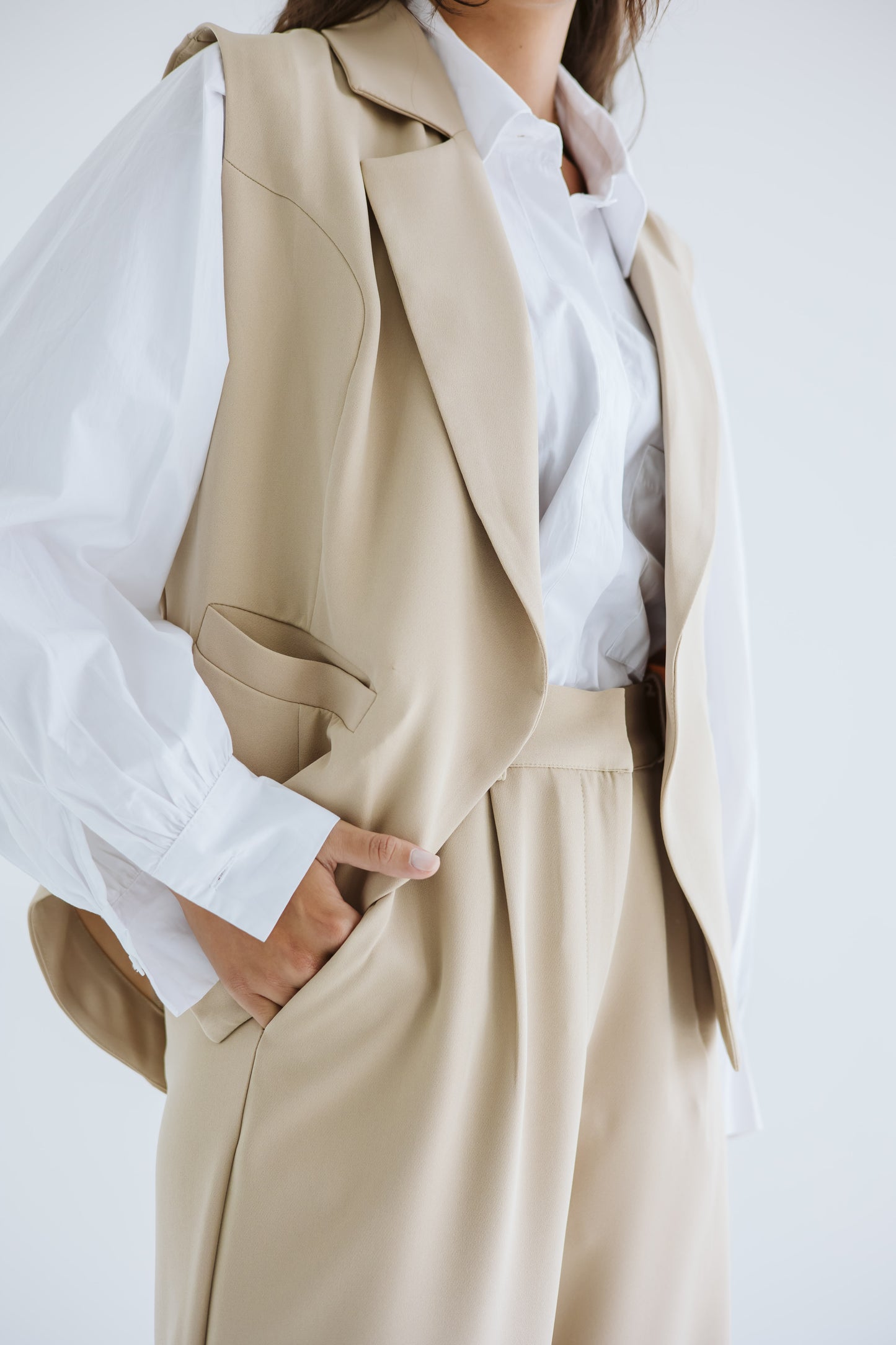 Tailored Waistcoat - Beige