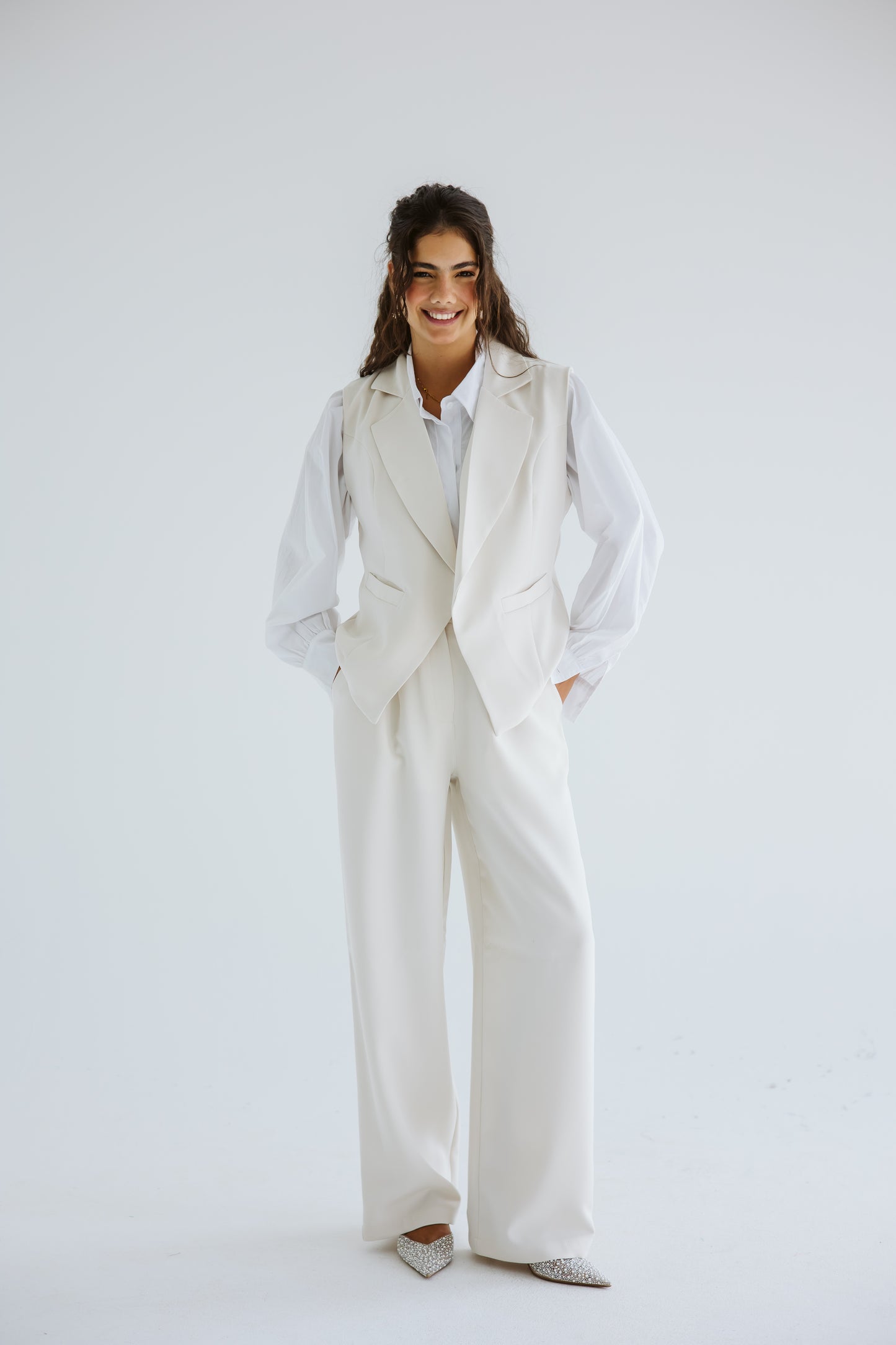 Straight Fit Trousers - Off-White