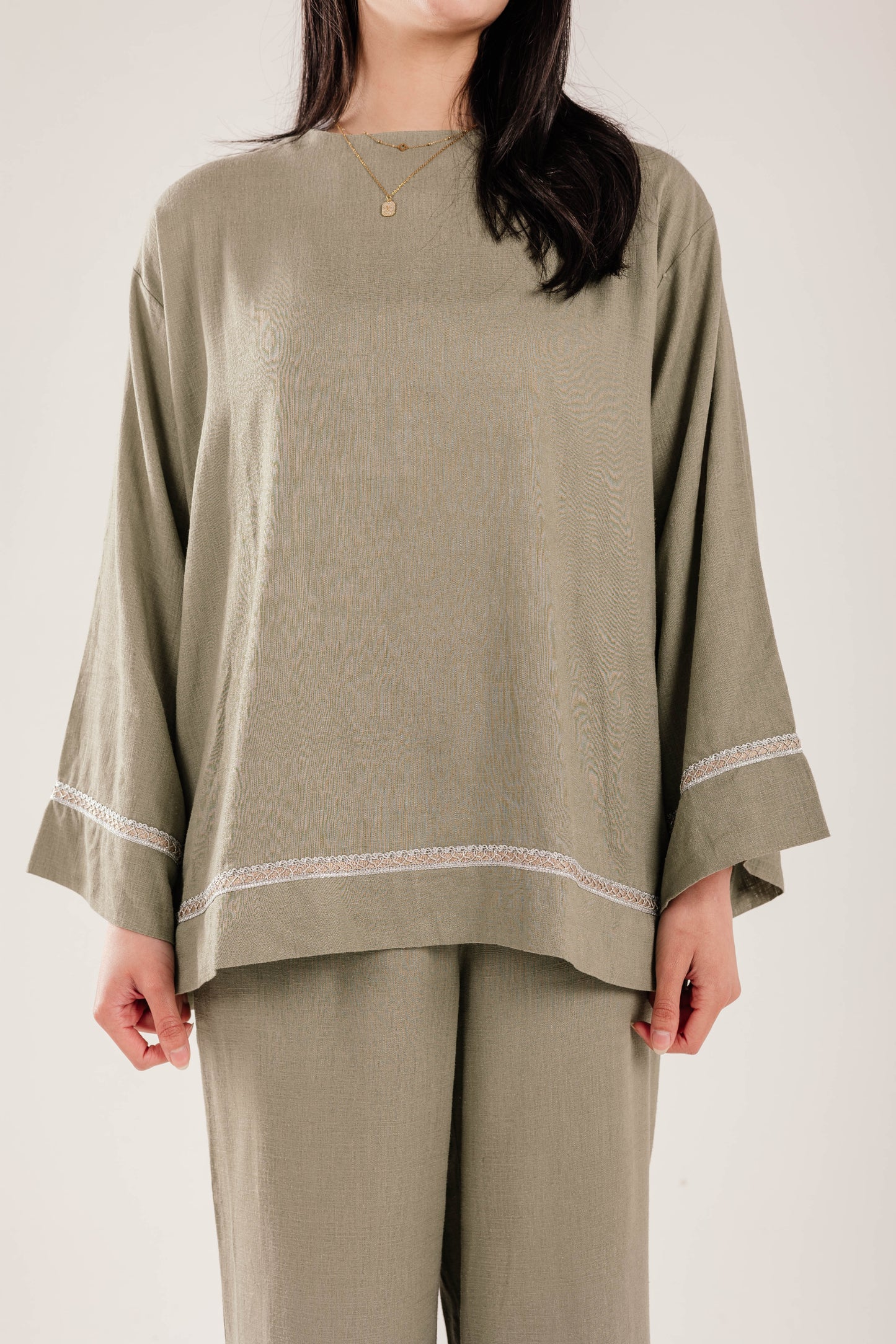 Layal Linen Set - Olive