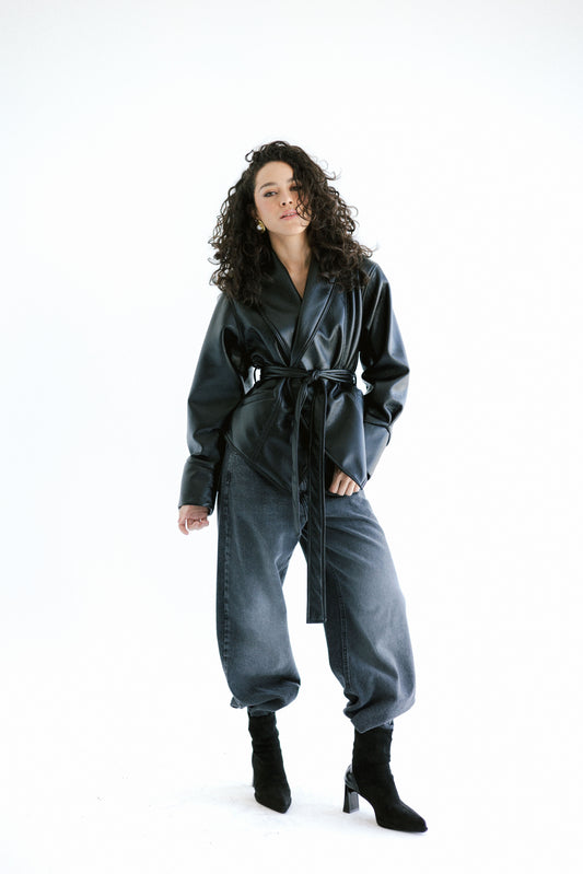 Risk Taker Leather Jacket - Black