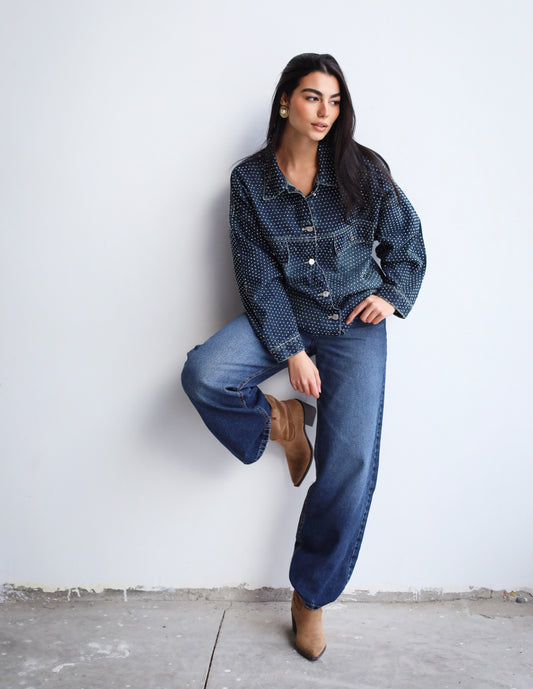 You’re A Gem Denim Jacket in Dark Blue