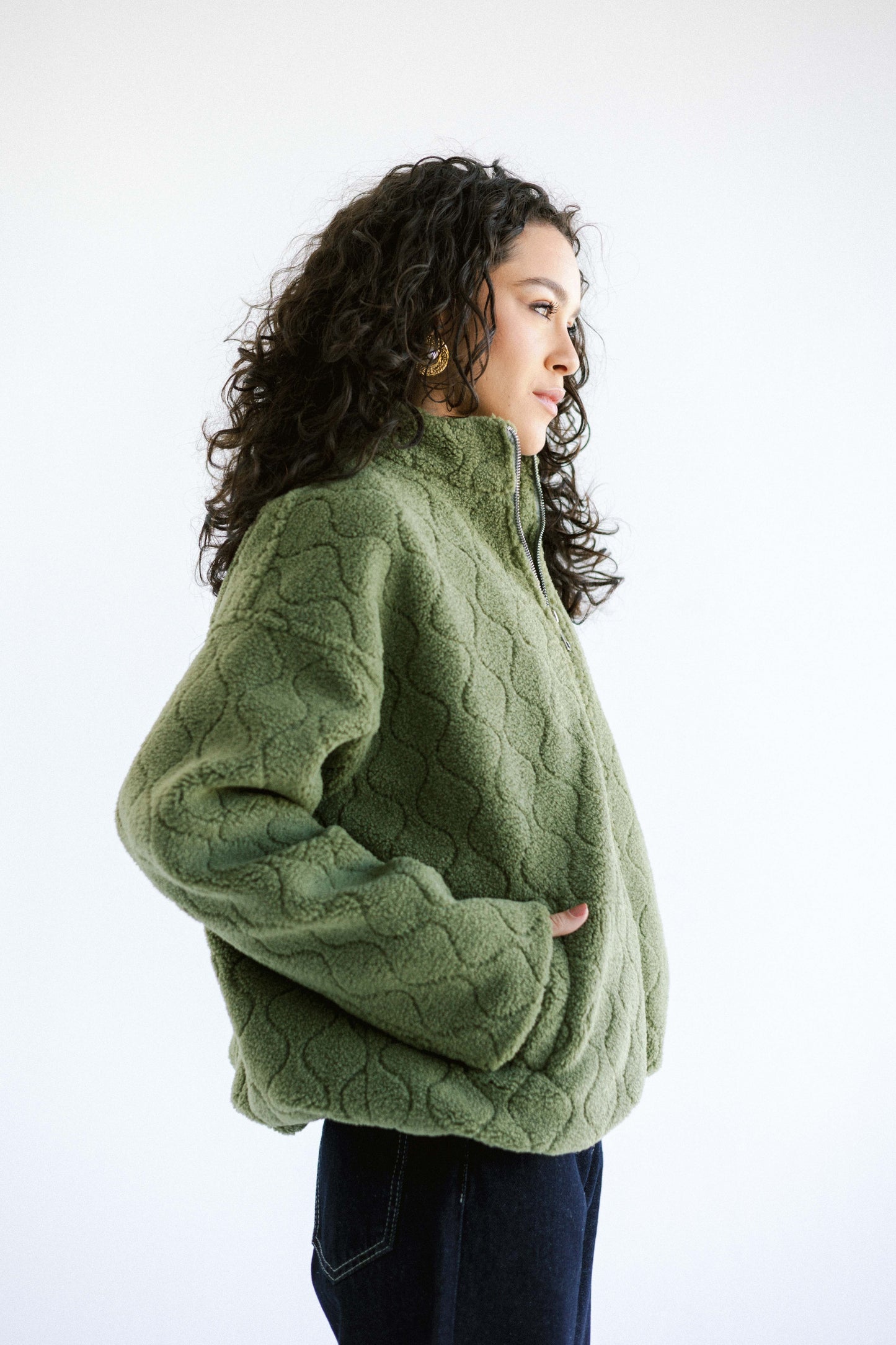 Snug Teddy Jacket - Olive